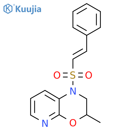 3-Methyl-1-[(E)-2-phenylethenyl]sulfonyl-2,3-dihydropyrido[2,3-b][1,4]oxazine structure