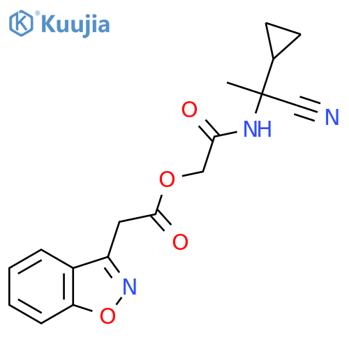 [(1-Cyano-1-cyclopropylethyl)carbamoyl]methyl 2-(1,2-benzoxazol-3-yl)acetate structure