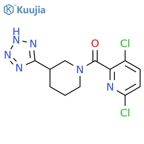 3,6-dichloro-2-[3-(2H-1,2,3,4-tetrazol-5-yl)piperidine-1-carbonyl]pyridine structure