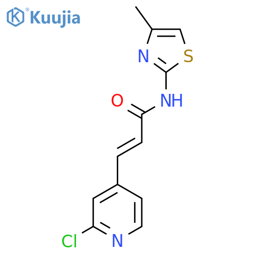 3-(2-chloropyridin-4-yl)-N-(4-methyl-1,3-thiazol-2-yl)prop-2-enamide structure