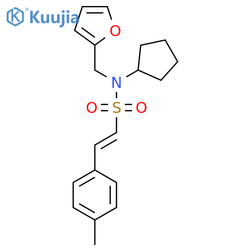 (E)-N-Cyclopentyl-N-(furan-2-ylmethyl)-2-(4-methylphenyl)ethenesulfonamide structure