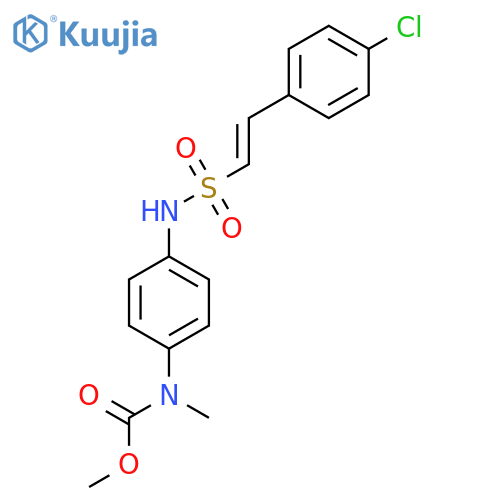 Methyl N-[4-[[(E)-2-(4-chlorophenyl)ethenyl]sulfonylamino]phenyl]-N-methylcarbamate structure
