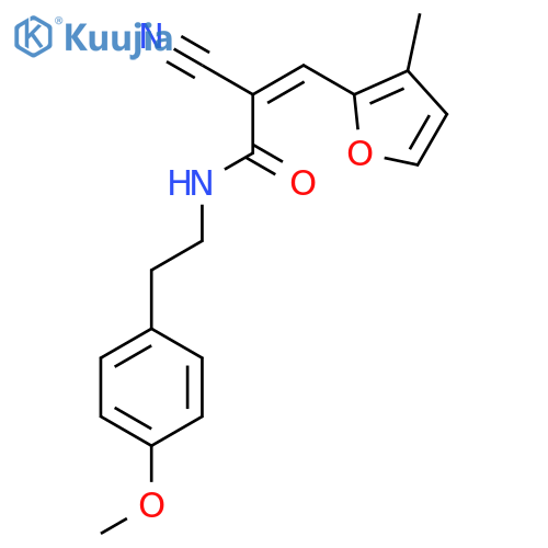 (Z)-2-Cyano-N-[2-(4-methoxyphenyl)ethyl]-3-(3-methylfuran-2-yl)prop-2-enamide structure