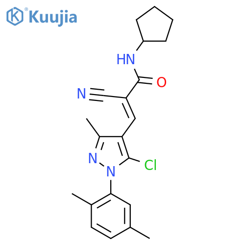 (E)-3-[5-Chloro-1-(2,5-dimethylphenyl)-3-methylpyrazol-4-yl]-2-cyano-N-cyclopentylprop-2-enamide structure