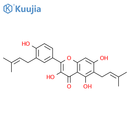 4H-1-Benzopyran-4-one,3,5,7-trihydroxy-2-[4-hydroxy-3-(3-methyl-2-buten-1-yl)phenyl]-6-(3-methyl-2-buten-1-yl)- structure