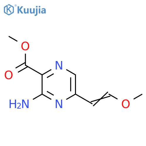 3-Amino-5-(2-methoxy-vinyl)-pyrazine-2-carboxylic acid methyl ester structure