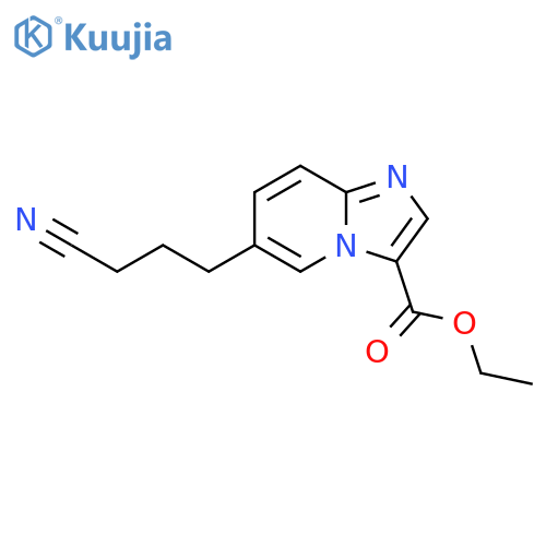 Ethyl 6-(3-cyanopropyl)imidazo[1,2-a]pyridine-3-carboxylate structure