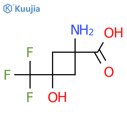 (1s,3s)-1-amino-3-hydroxy-3-(trifluoromethyl)cyclobutane-1-carboxylic acid structure