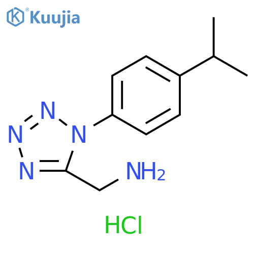 {[1-(4-isopropylphenyl)-1H-tetrazol-5-yl]methyl}amine hydrochloride structure