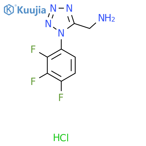 {[1-(2,3,4-Trifluorophenyl)-1H-tetrazol-5-yl]methyl}amine hydrochloride structure