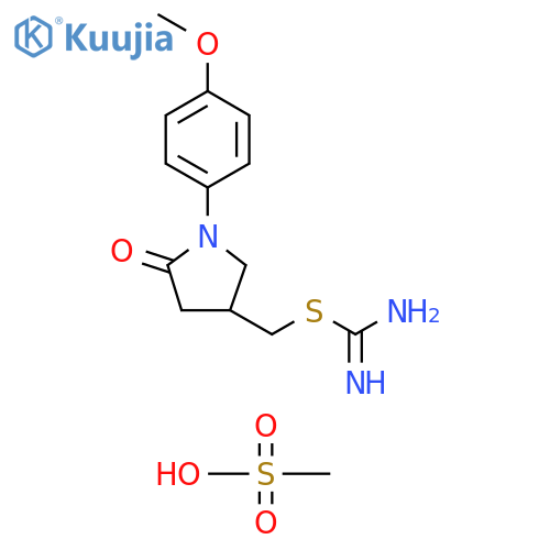 [1-(4-methoxyphenyl)-5-oxopyrrolidin-3-yl]methyl imidothiocarbamate metanesulfonate structure