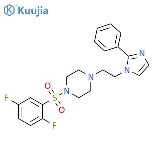 1-(2,5-difluorobenzenesulfonyl)-4-[2-(2-phenyl-1H-imidazol-1-yl)ethyl]piperazine structure