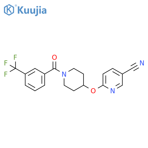 6-({1-[3-(trifluoromethyl)benzoyl]piperidin-4-yl}oxy)pyridine-3-carbonitrile structure