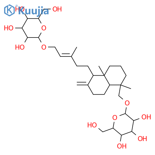 b-D-Glucopyranoside,(2E)-5-[(1S,4aR,5S,8aR)-5-[(b-D-glucopyranosyloxy)methyl]decahydro-5,8a-dimethyl-2-methylene-1-naphthalenyl]-3-methyl-2-pentenyl(9CI) structure