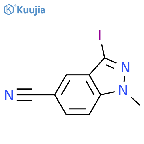 3-iodo-1-methyl-indazole-5-carbonitrile structure