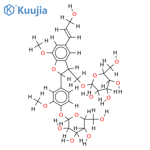 (7R,8S)-dehydrodiconiferyl alcohol 4,9-di-O-beta-D-glucopyranoside structure