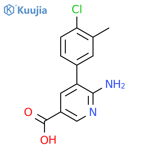 6-Amino-5-(4-chloro-3-methylphenyl)pyridine-3-carboxylic acid structure