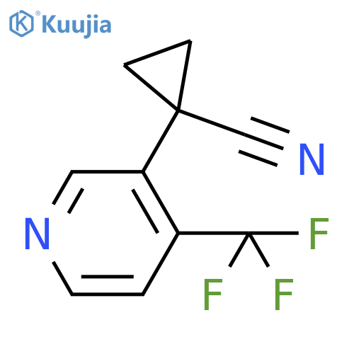 1-4-(trifluoromethyl)pyridin-3-ylcyclopropane-1-carbonitrile structure