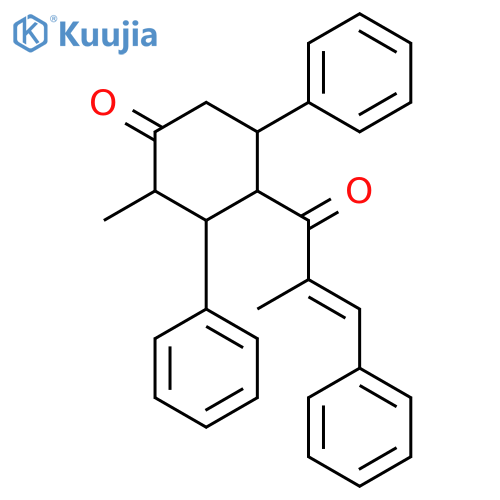 Cyclohexanone,2-methyl-4-(2-methyl-1-oxo-3-phenyl-2-propen-1-yl)-3,5-diphenyl- structure
