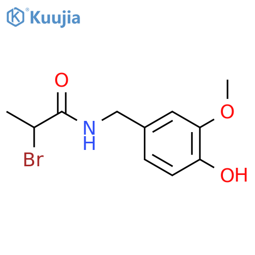 Propanamide,2-bromo-N-[(4-hydroxy-3-methoxyphenyl)methyl]- structure