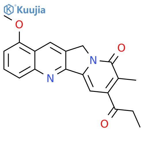 Indolizino[1,2-b]quinolin-9(11H)-one, 1-methoxy-8-methyl-7-(1-oxopropyl)- structure