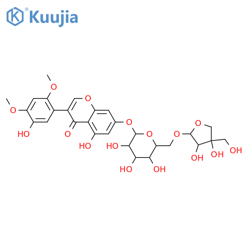 2',4',5,5',7-Pentahydroxyisoflavone; 2',4'-Di-Me ether, 7-O-[β-D-apiofuranosyl-(1→6)-β-D-glucopyranoside] structure