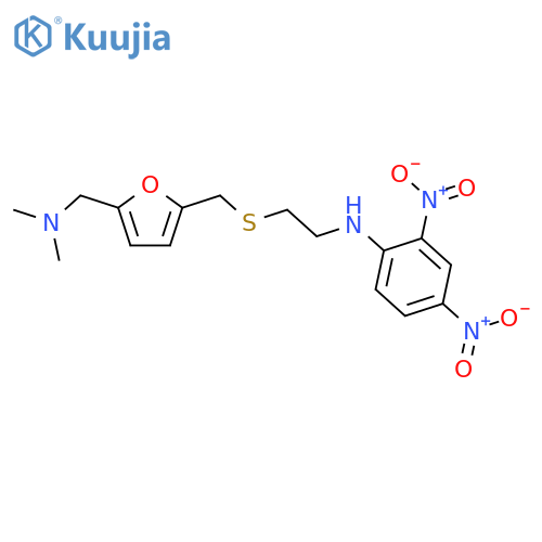 2-Furanmethanamine,5-[[[2-[(2,4-dinitrophenyl)amino]ethyl]thio]methyl]-N,N-dimethyl- structure