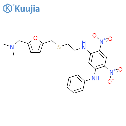 1,3-Benzenediamine,N1-[2-[[[5-[(dimethylamino)methyl]-2-furanyl]methyl]thio]ethyl]-4,6-dinitro-N3-phenyl- structure