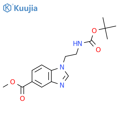 Methyl 1-{2-[(tert-butoxycarbonyl)amino]ethyl}-1H-benzimidazole-5-carboxylate structure