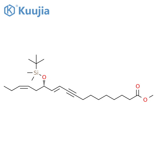 11,15-Octadecadien-9-ynoic acid, 13-[[(1,1-dimethylethyl)dimethylsilyl]oxy]-, methyl ester, [S-(E,Z)]- (9CI) structure