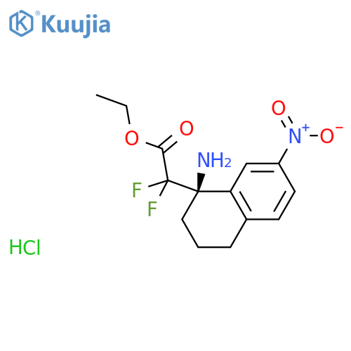 (R)-Ethyl 2-(1-amino-7-nitro-1,2,3,4-tetrahydronaphthalen-1-yl)-2,2-difluoroacetate hydrochloride structure