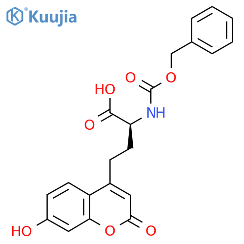 (S)-2-(((Benzyloxy)carbonyl)amino)-4-(7-hydroxy-2-oxo-2H-chromen-4-YL)butanoic acid structure