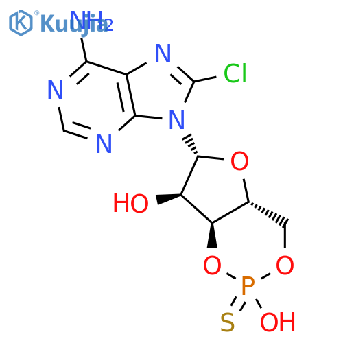 Adenosine, 8-chloro-,cyclic 3',5'-[hydrogen (R)-phosphorothioate] structure