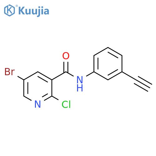 5-bromo-2-chloro-N-(3-ethynylphenyl)pyridine-3-carboxamide structure