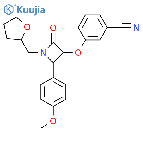 3-{[2-(4-Methoxyphenyl)-4-oxo-1-[(oxolan-2-yl)methyl]azetidin-3-yl]oxy}benzonitrile structure
