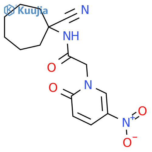 N-(1-cyanocycloheptyl)-2-(5-nitro-2-oxo-1,2-dihydropyridin-1-yl)acetamide structure
