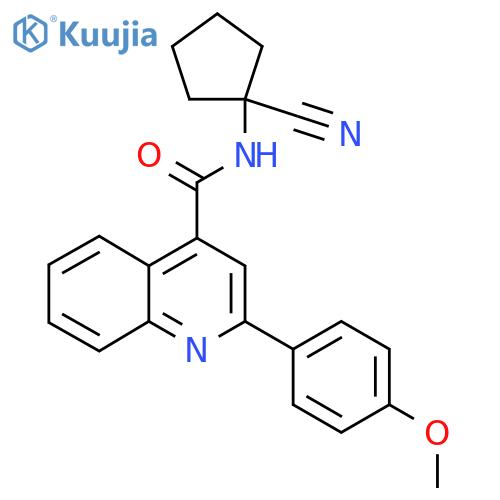 N-(1-cyanocyclopentyl)-2-(4-methoxyphenyl)quinoline-4-carboxamide structure