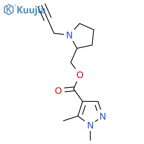 1-(prop-2-yn-1-yl)pyrrolidin-2-ylmethyl 1,5-dimethyl-1H-pyrazole-4-carboxylate structure