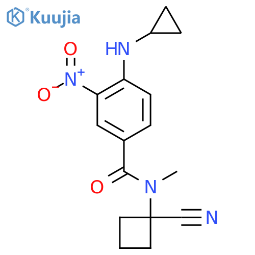 N-(1-cyanocyclobutyl)-4-(cyclopropylamino)-N-methyl-3-nitrobenzamide structure