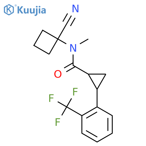 N-(1-cyanocyclobutyl)-N-methyl-2-[2-(trifluoromethyl)phenyl]cyclopropane-1-carboxamide structure