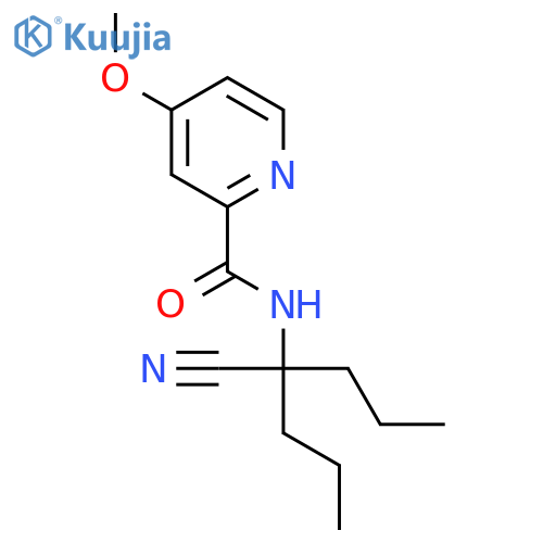 N-(1-cyano-1-propylbutyl)-4-methoxypyridine-2-carboxamide structure