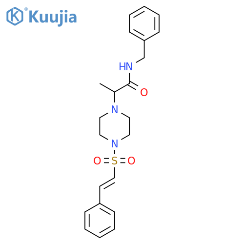 N-Benzyl-2-[4-[(E)-2-phenylethenyl]sulfonylpiperazin-1-yl]propanamide structure
