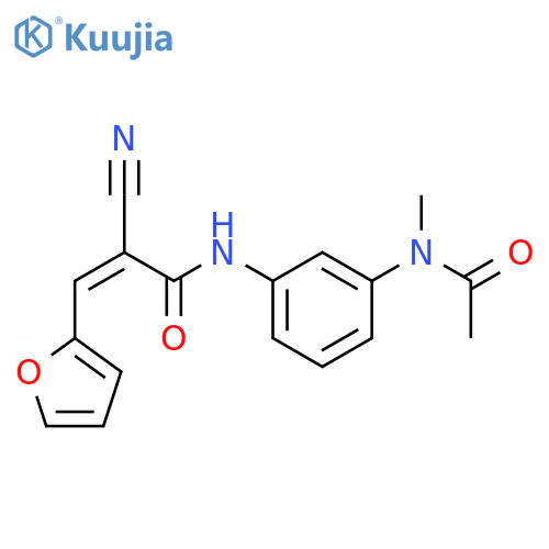 (Z)-N-[3-[Acetyl(methyl)amino]phenyl]-2-cyano-3-(furan-2-yl)prop-2-enamide structure
