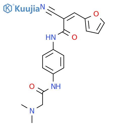 (Z)-2-Cyano-N-[4-[[2-(dimethylamino)acetyl]amino]phenyl]-3-(furan-2-yl)prop-2-enamide structure