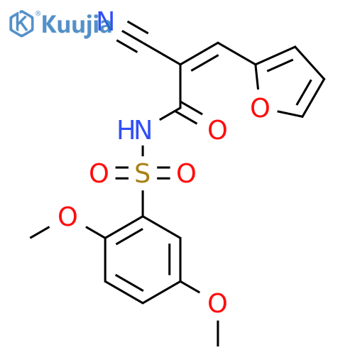 2-cyano-N-(2,5-dimethoxybenzenesulfonyl)-3-(furan-2-yl)prop-2-enamide structure