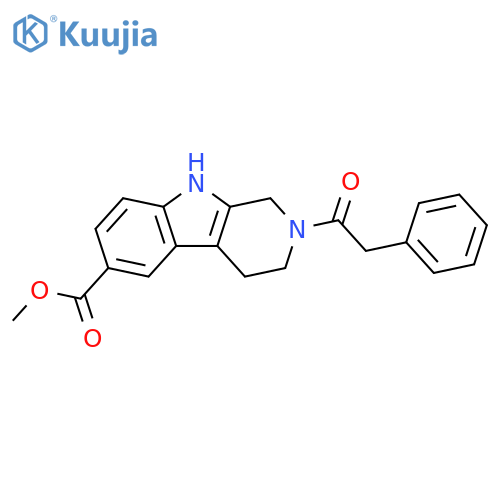 Methyl 2,3,4,9-tetrahydro-2-(2-phenylacetyl)-1H-pyrido[3,4-b]indole-6-carboxylate structure