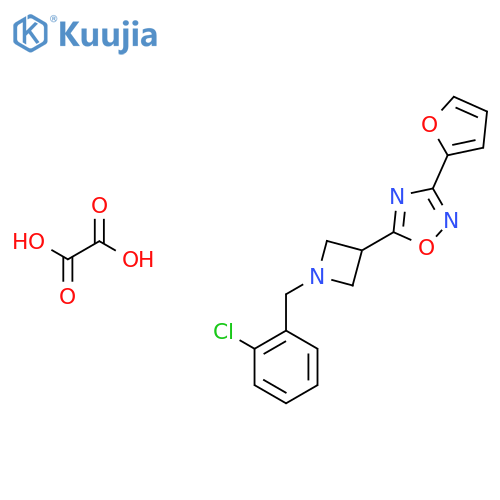 5-{1-(2-chlorophenyl)methylazetidin-3-yl}-3-(furan-2-yl)-1,2,4-oxadiazole; oxalic acid structure