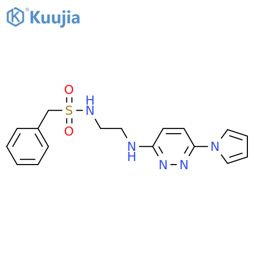 1-phenyl-N-(2-{[6-(1H-pyrrol-1-yl)pyridazin-3-yl]amino}ethyl)methanesulfonamide structure
