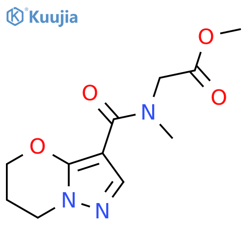methyl 2-(N-methyl-1-{5H,6H,7H-pyrazolo3,2-b1,3oxazin-3-yl}formamido)acetate structure