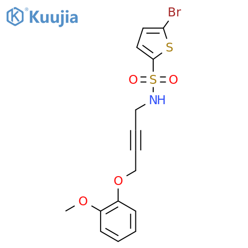 5-bromo-N-4-(2-methoxyphenoxy)but-2-yn-1-ylthiophene-2-sulfonamide structure